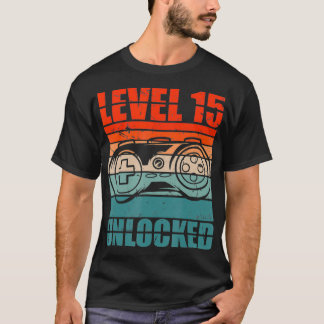 T-shirt Niveau 15 Joueur vidéo déverrouillé Garçon 15e ann