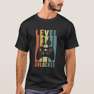 T-shirt Niveau 16 Débloqué 16e Anniversaire Joueur Video G