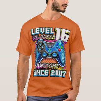 T-shirt Niveau 16 Déverrouillé Awesome 2007 jeu vidéo 16th