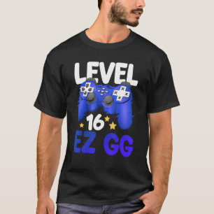 T-shirt Niveau 16 EZ GG 16th Gamer Boy Adolescent Contrôle