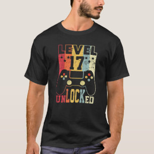 T-shirt Niveau 17 Déverrouillé Chemise Funny Video Gamer 1