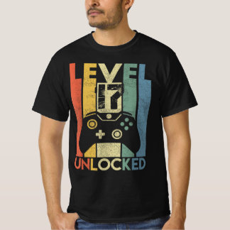 T-shirt Niveau 17 Déverrouillé Funny Video Gamer, 17 Ans