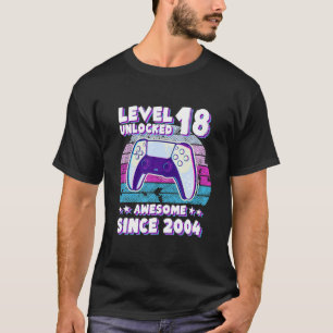 T-shirt Niveau 18 Anniversaire non verrouillé gamer garçon