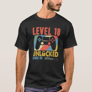 T-shirt Niveau 18 Déverrouillé 18 Ans Amusant 18E Annivers