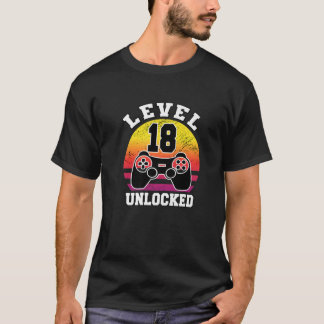 T-shirt Niveau 18 Déverrouillé 18 Ans Retro 80S 18E Birt