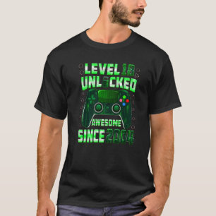 T-shirt Niveau 18 Déverrouillé Awesome depuis 2004 Gamer B
