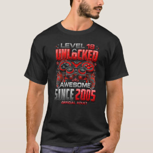 T-shirt Niveau 18 Déverrouillé stupéfiant depuis 2005 18e 