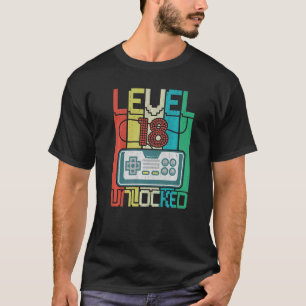 T-shirt Niveau 18 Jeu vidéo déverrouillé 18e anniversaire