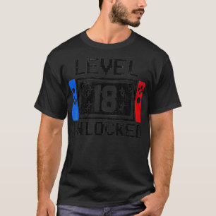 T-shirt Niveau 18 Jeu vidéo déverrouillé 18e anniversaire 