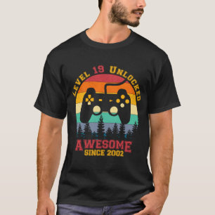 T-shirt Niveau 19 Déverrouillé Anniversaire Rétro stupéfia