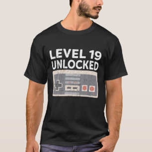 T-shirt Niveau 19 Jeu Déverrouillé 19E Anniversaire