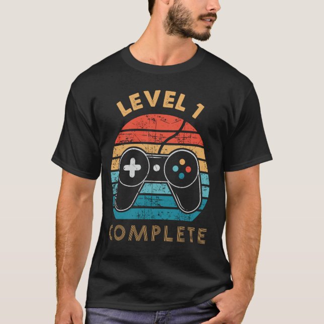 T-shirt Niveau 1 Gamer complet Cadeau d'anniversaire (Devant)