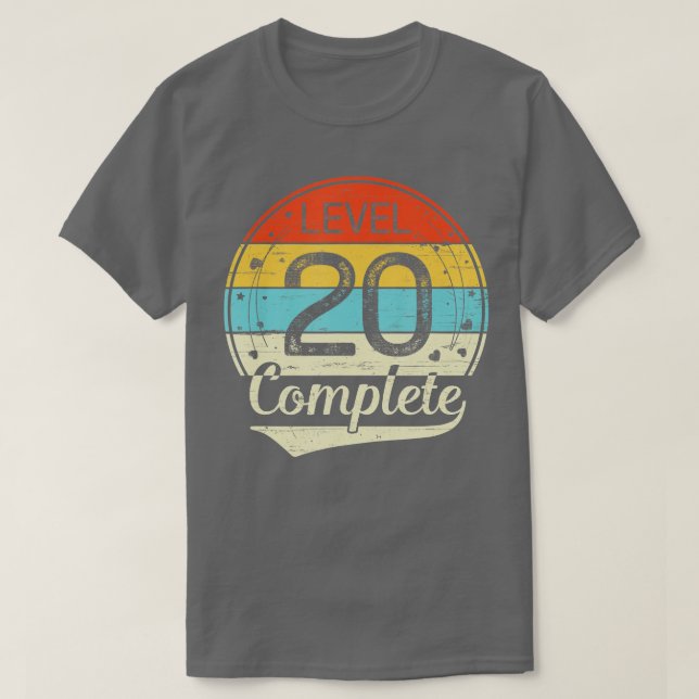 T-shirt Niveau 20 Complet 20e anniversaire Mariage Cadeau  (Design devant)