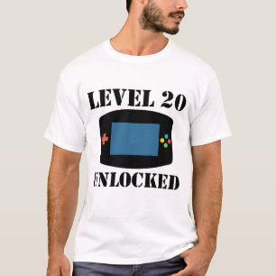 T-shirt Niveau 20 débloqué 20ème anniversaire de jeux