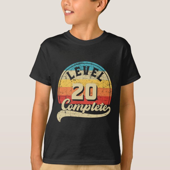 T-shirt Niveau 20 Gamer Complet Tee 20e Mariage Anniversa (Devant)