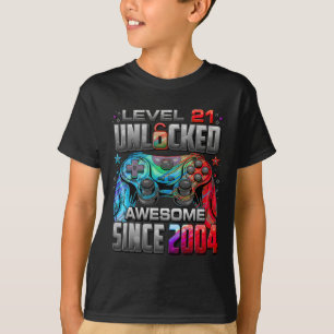 T-shirt Niveau 21 Débloqué Incroyable Depuis le 21e Annive
