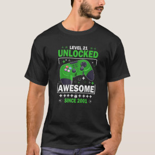 T-shirt Niveau 21 Déverrouillé Awesome Jeux Vidéo 2001 21E