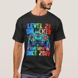 T-shirt Niveau 21 Déverrouillé Étonnant Depuis 2001 21E An