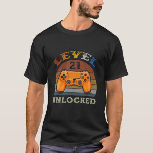 T-shirt Niveau 21 Déverrouillé Funny Video Gamer 21E Anniv