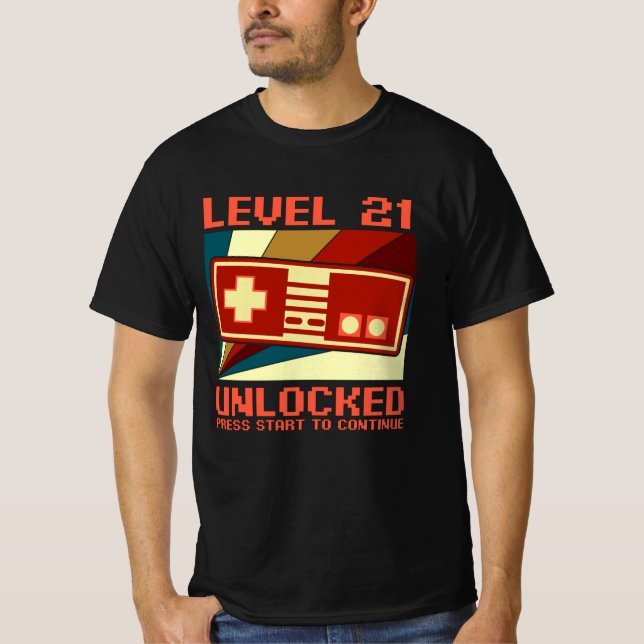 T-shirt NIVEAU 21 DÉVERSÉ 21 Joueur-cadeau d'anniversaire (Devant)