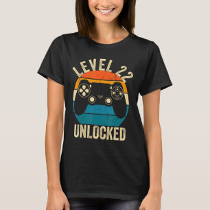 T-shirt Niveau 22 Déverrouillé Jeu vidéo 22e Anniversaire 