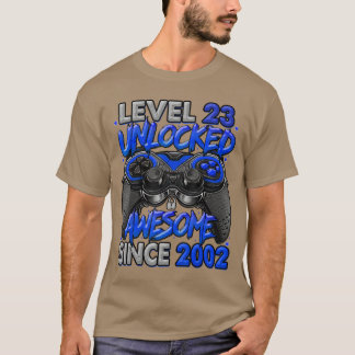 T-shirt Niveau 23 Débloqué Incroyable Depuis 2002 23e Anni