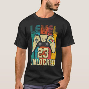T-shirt Niveau 23 débloqué Joueur vidéo 23e anniversaire