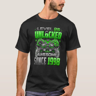 T-shirt Niveau 25 Déverrouillé stupéfiant depuis 1998 25e 