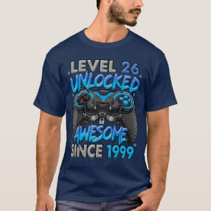 T-shirt Niveau 26 débloqué Incroyable depuis 1999 26e anni