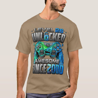 T-shirt Niveau 26 débloqué Incroyable Depuis 2000 26e Anni