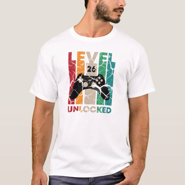 T-shirt Niveau 26 Déverrouillé,26 Cadeau Anniversaire Nive (Devant)