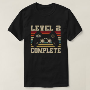 T-shirt Niveau 2 Complet 2e anniversaire de jeu vidéo