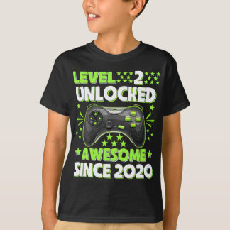 T-shirt Niveau 2 Déverrouillé Awesome 2020 jeu vidéo 2e an