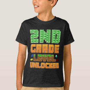 T-shirt Niveau 2e année débloqué Gamer Ck retour à l'école