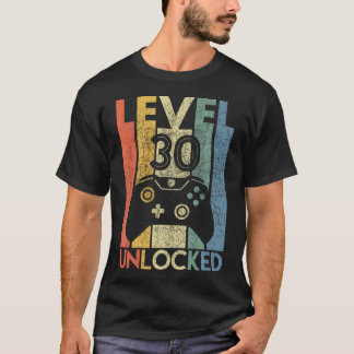 T-shirt Niveau 30 Déverrouillé Chemise Funny Video Gamer 3