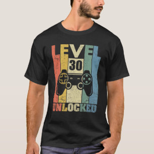 T-shirt Niveau 30 Déverrouillé Chemise Funny Video Gamer 3