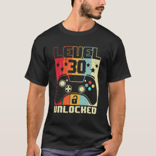 T-shirt Niveau 30 Déverrouillé Chemise Funny Video Gamer 3