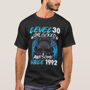 T-shirt Niveau 30 Déverrouillé Étonnant Depuis 1992 30E An