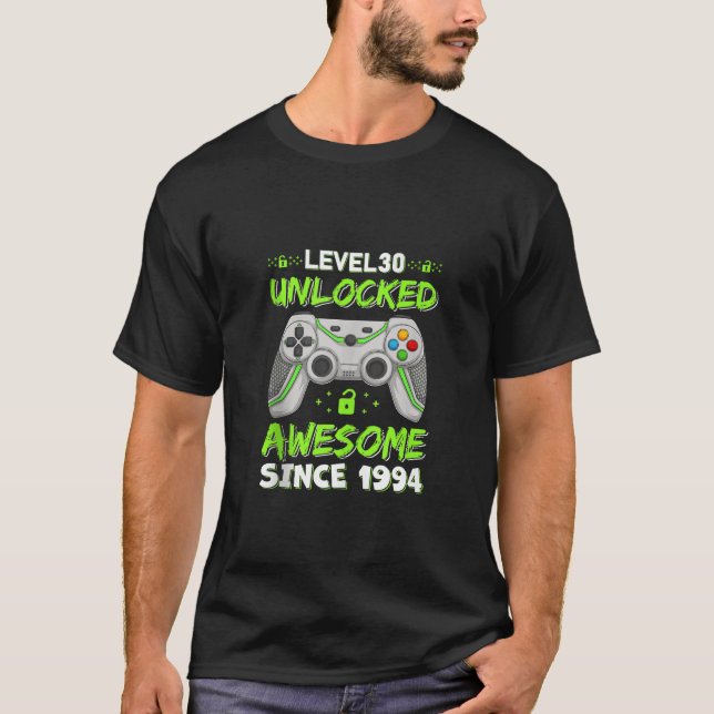 T-shirt Niveau 30 déverrouillé stupéfiant depuis 1994 Game (Devant)