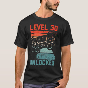 T-shirt Niveau 30 Jeu vidéo déverrouillé 30e anniversaire 