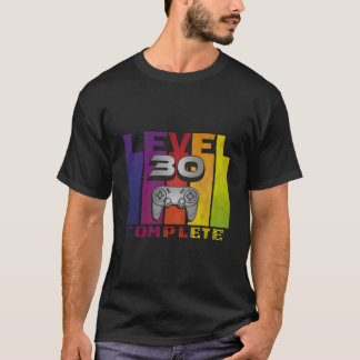 T-shirt Niveau 30 Joueur Complètement Fou de Jeux Vidéo