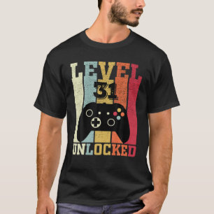 T-shirt Niveau 31 Déverrouillé Funny Video Gamer 31E Anniv