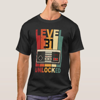 T-shirt Niveau 31 Déverrouillé Jeu vidéo de chemise 31e an