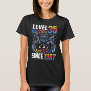 T-shirt Niveau 35 Déverrouillé stupéfiant depuis 1987 35e 