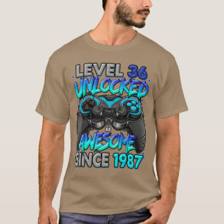 T-shirt Niveau 36 débloqué Incroyable Depuis 1987 36e Anni