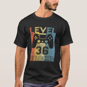 T-shirt Niveau 36 Déverrouillé Anniversaire 36 Anniversair