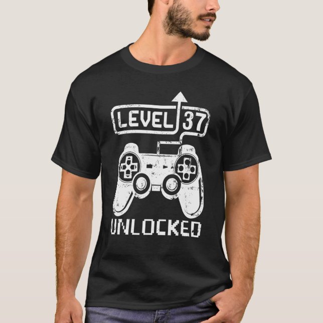 T-shirt Niveau 37 Déverrouillé Jeu vidéo de 37e Anniversai (Devant)