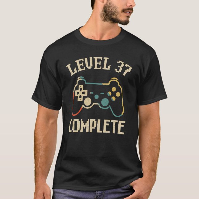 T-shirt Niveau 37 Jeu vidéo complet du 37e anniversaire  (Devant)