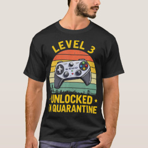 T-shirt Niveau 3 Débloqué Vidéo Joueur 3ème 2017 Anniversa