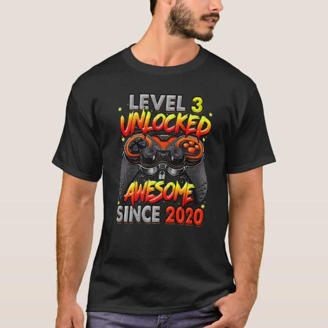 T-shirt Niveau 3 déverrouillé stupéfiant depuis 2020 3e an (Devant)